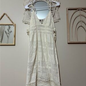Free People Cream open Side Lace Swim cover up